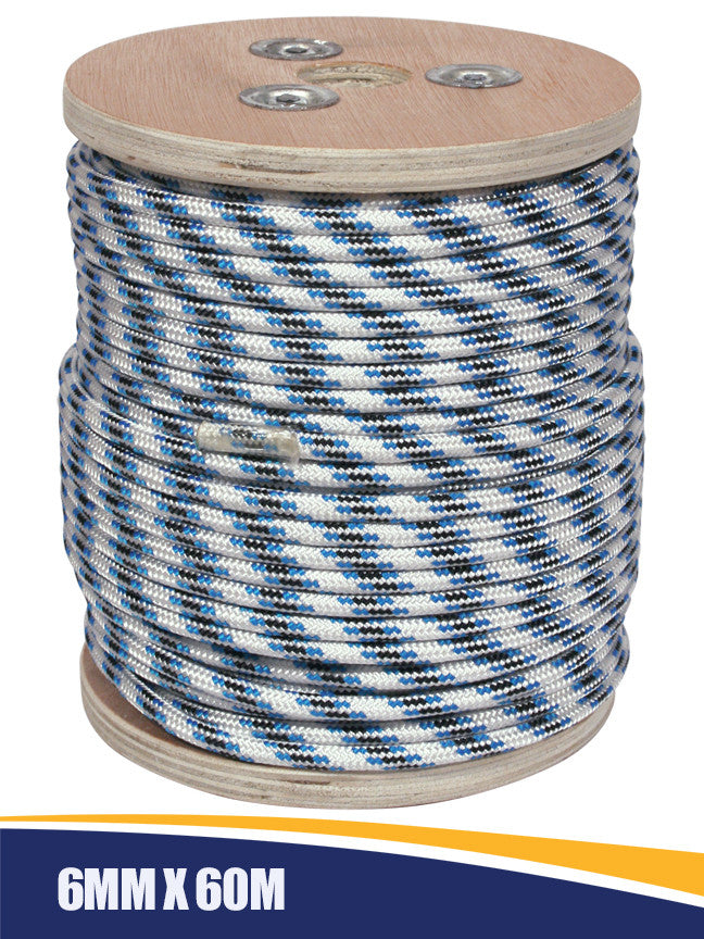 Double Braid Anchor Rope with Spliced Thimble 6mm x 60m