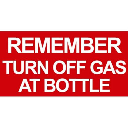 Safety Sign - 'Turn Off Gas'