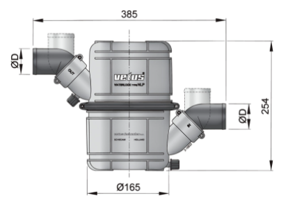 Vetus Waterlock Muffler 2 Stage Rotatable